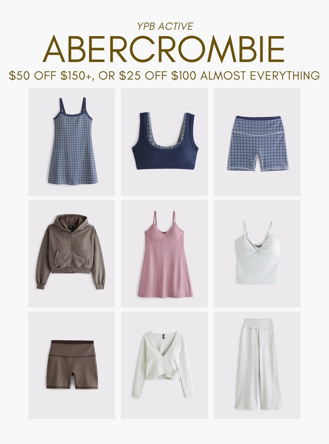 [7/30/26] @abercrombie new arrivals + favorite activewear | really love their studioFLEX line which is really great for low impact workouts and pregnancy. Not compressive on the belly and come in so many cute colorways and patterns! 

Currently on sale $50 Off $150+, or $25 Off $100 Almost Everything | *Offer valid in stores and online July 30, 2026 to August 2, 2026 in US/CA. Exclusions apply as indicated. Discount applied to subtotal before tax and shipping/handling at checkout.

#LTKfitnessgoals #LTKActive #LTKSaleAlert