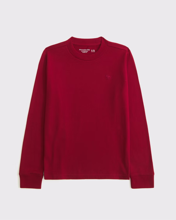 boys essential long-sleeve icon crew tee | boys tops | Abercrombie.com | Abercrombie & Fitch (US)