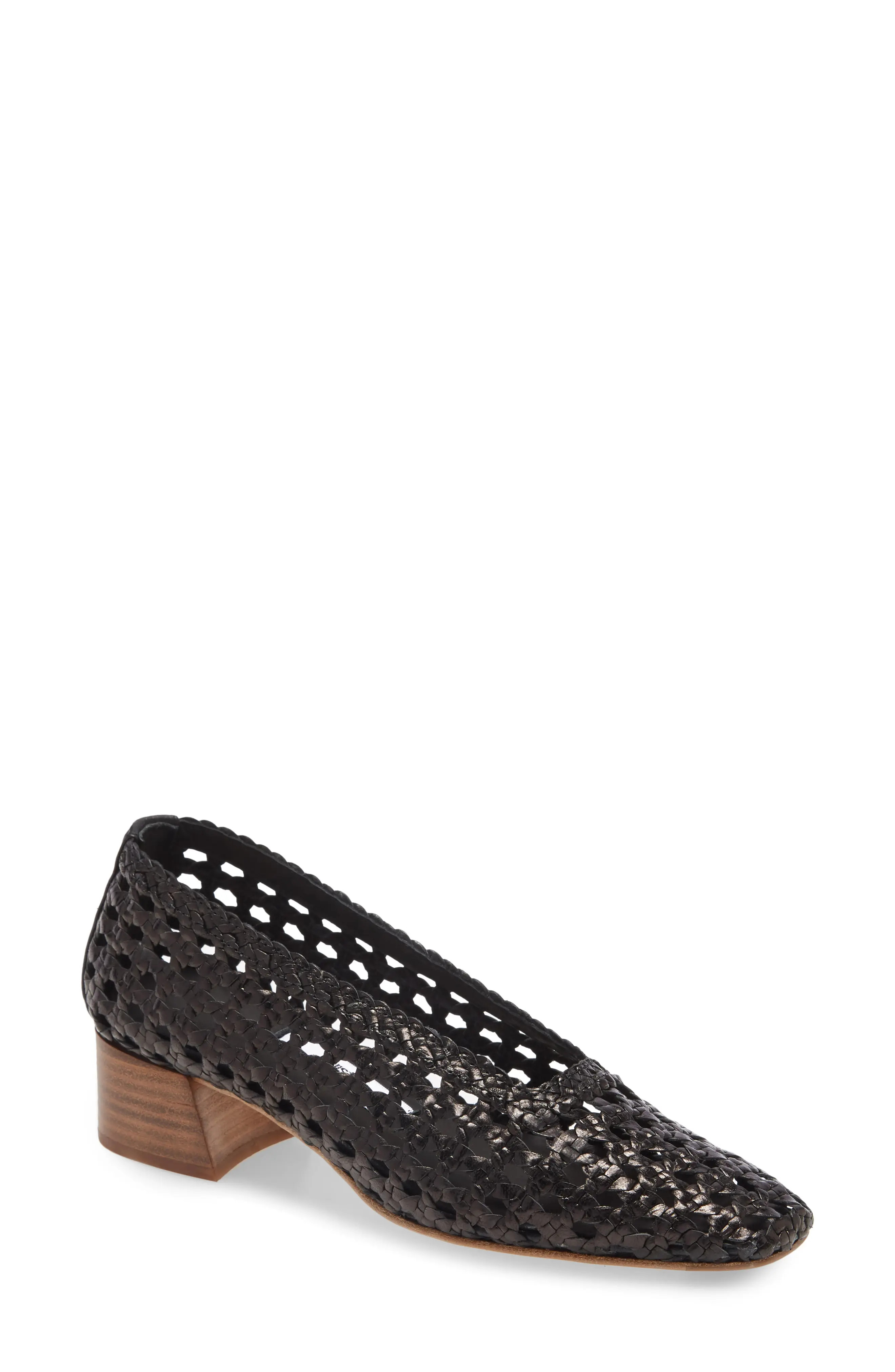 Women's Miista Taissa Woven Square Toe Pump, Size 6.5US - Black | Nordstrom