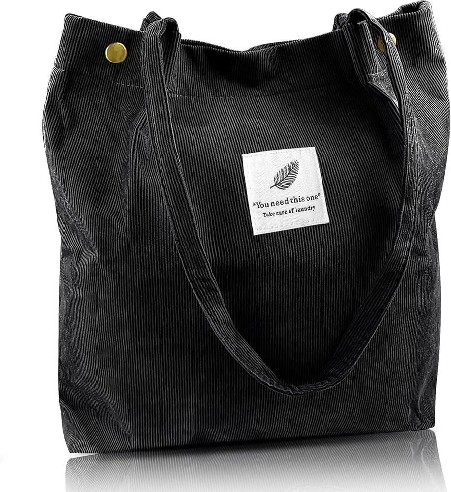 Corduroy Tote Bag, Cute Tote Bags for Women Shoulder Bag, Cloth Tote Bag Book Tote Bag Corduroy P... | Amazon (US)