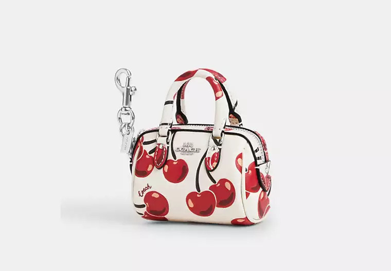 Mini Rowan Bag Charm With Cherry Print | Coach Outlet US