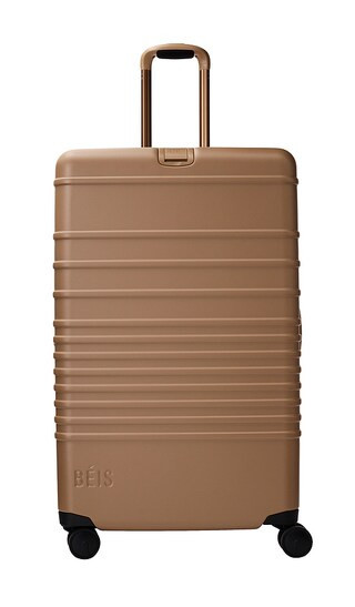 BEIS The Large Check-in Roller Luggage in Tan. | Revolve Clothing (Global)