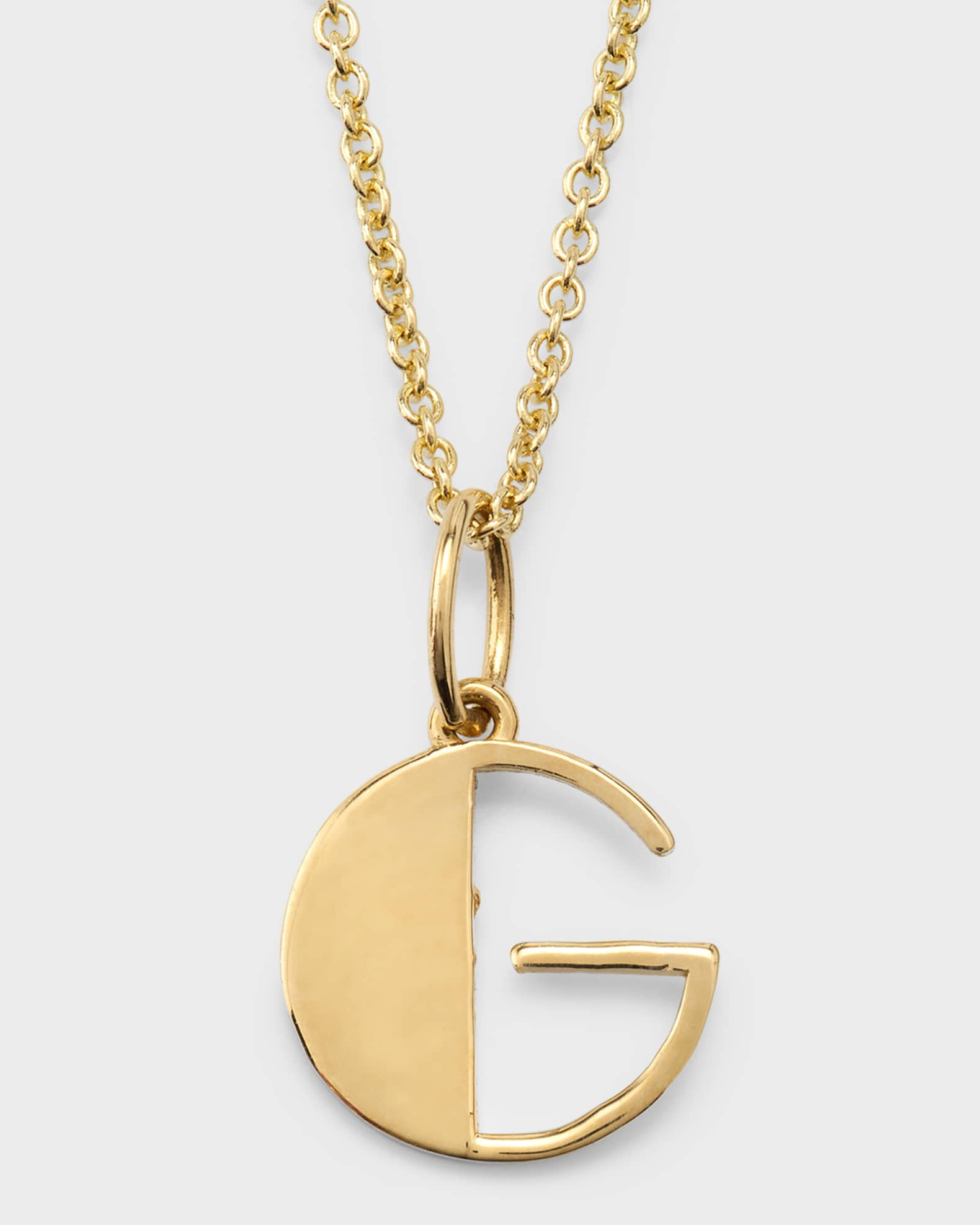 14K Pure Block Initial Necklace | Neiman Marcus