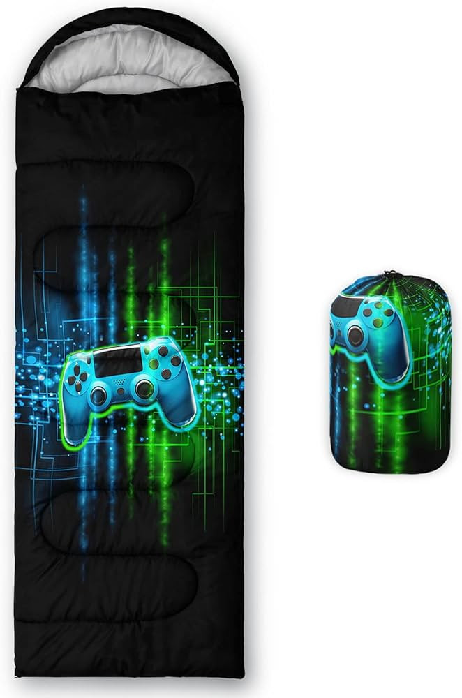 Kids Sleeping Bag for Boys Girls,Rocket Astronaut Moon Print-Lightweight Warm Portable Outdoor In... | Amazon (US)