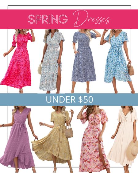 Spring dresses under $50, midi dress, maxi dress 

#LTKstyletip #LTKtravel #LTKfindsunder50
