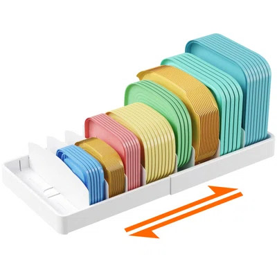 Lid Organizers For Cabinet Adjustable, Extra Large 13-24" Food Storage Container Lid Divider With 8 Inserts & 21 Compartments, Plastic Lid Holder Insi | Wayfair North America