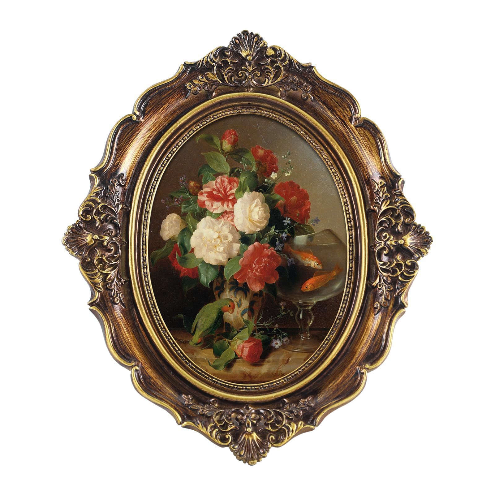 FOLKOR Framed Wall Art Decor for Kitchen Dining Room Bathroom, Vintage Still Life Flower Oil Pain... | Amazon (US)