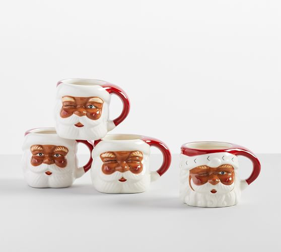 Santa Claus Shaped Handcrafted Ceramic Mugs | Williams-Sonoma