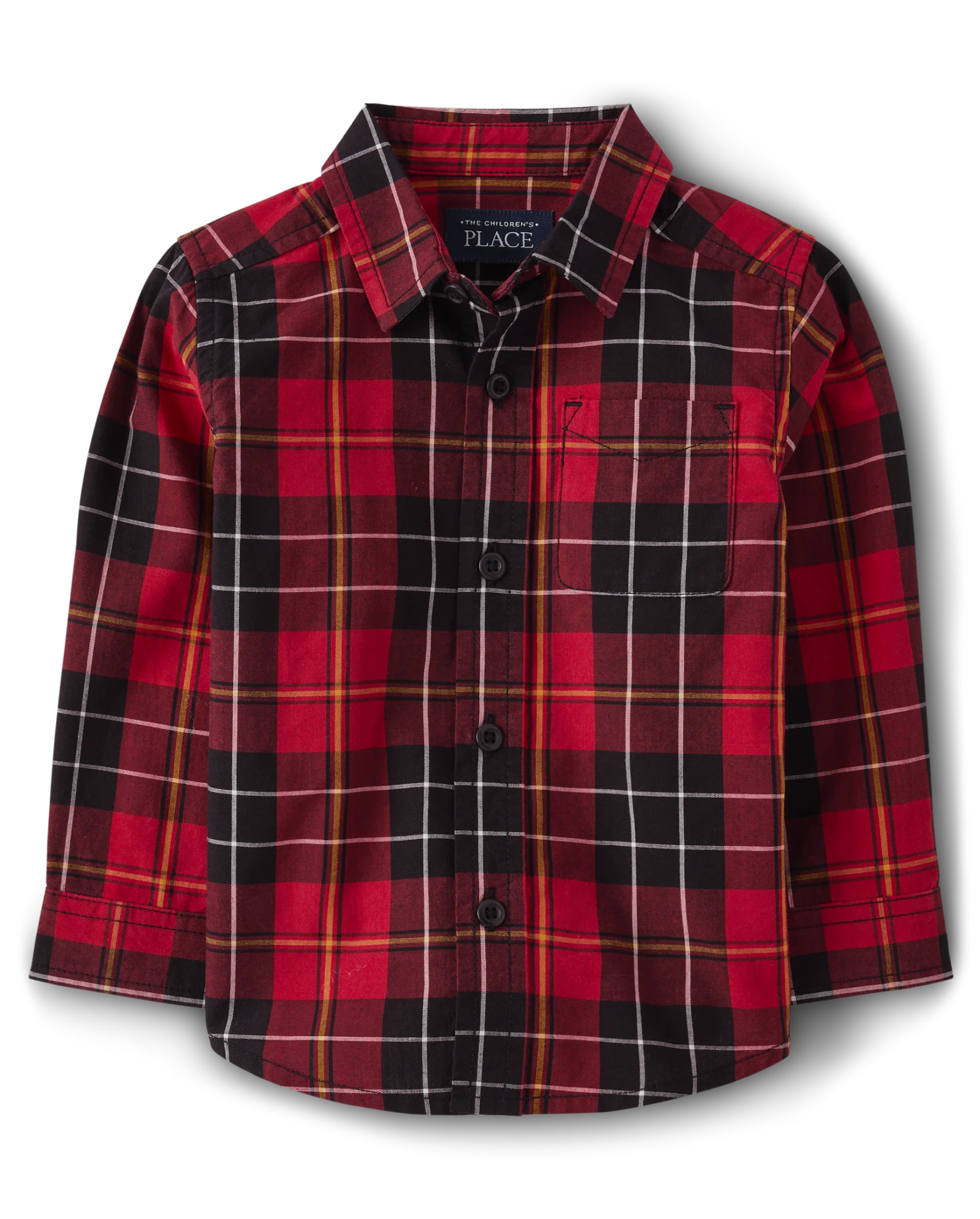 Baby And Toddler Boys Matching Family Plaid Poplin Button Up Shirt - classicred | The Children's Place