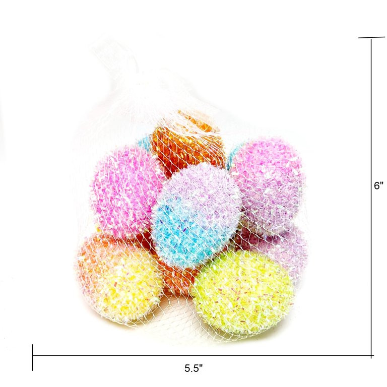 Way To Celebrate Multicolor Solid & Ombre Tinsel Easter Egg Decor, 12 Count | Walmart (US)