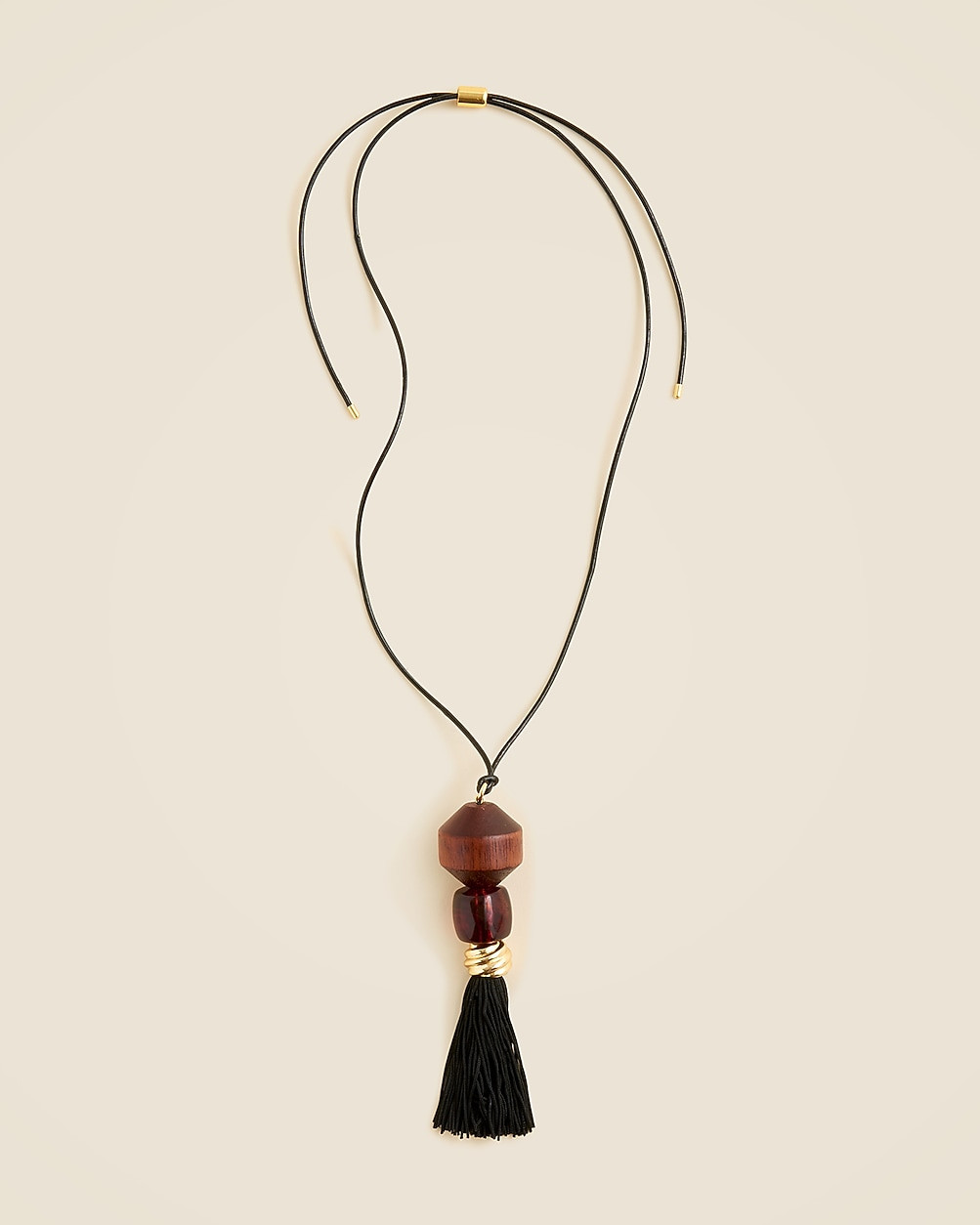 Tassel necklace with wood beads | J. Crew US