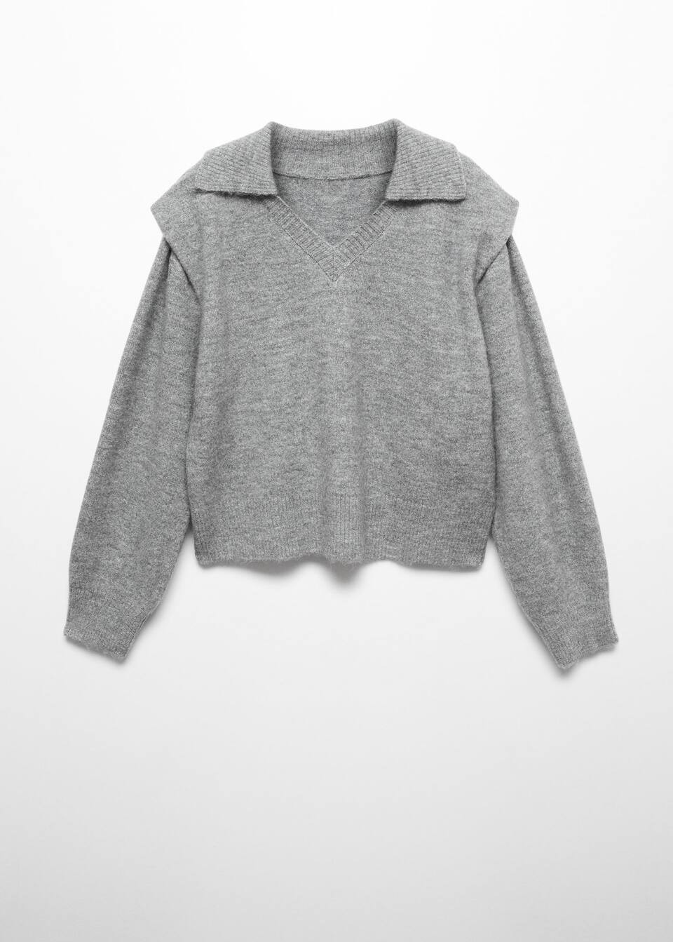 Polo-neck sweater with shoulder pads  -  Women | Mango USA | MANGO (US)