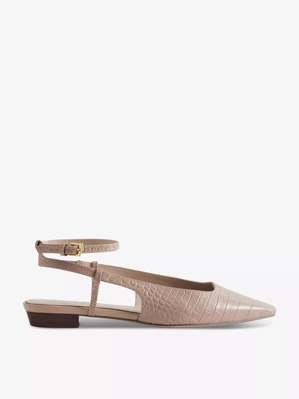 Freya croc-effect leather ballet flats | Selfridges