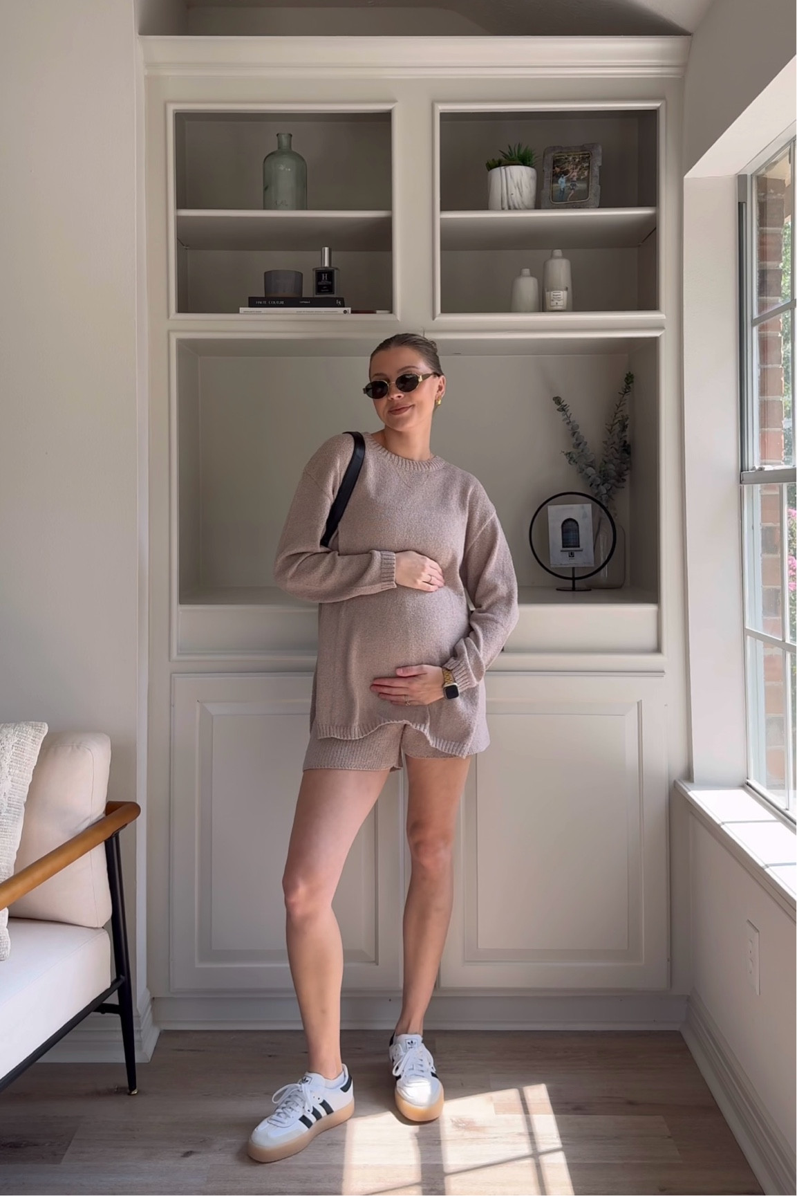 Bump friendly fall outfit | wearing a size M in the set to grow with the bump, sambae’s run tts. 

#LTKStyleTip #LTKShoeCrush #LTKBump