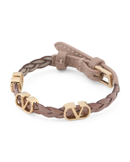 Made In Italy Logo Signature Leather Bracelet | TJ Maxx