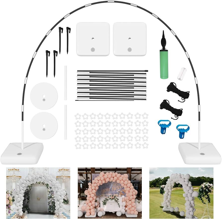 Upgraded Balloon Arch Kit, Large Adjustable Balloon Arch Stand with Base, 10Ft Wide & 9FT Tall Ba... | Amazon (US)