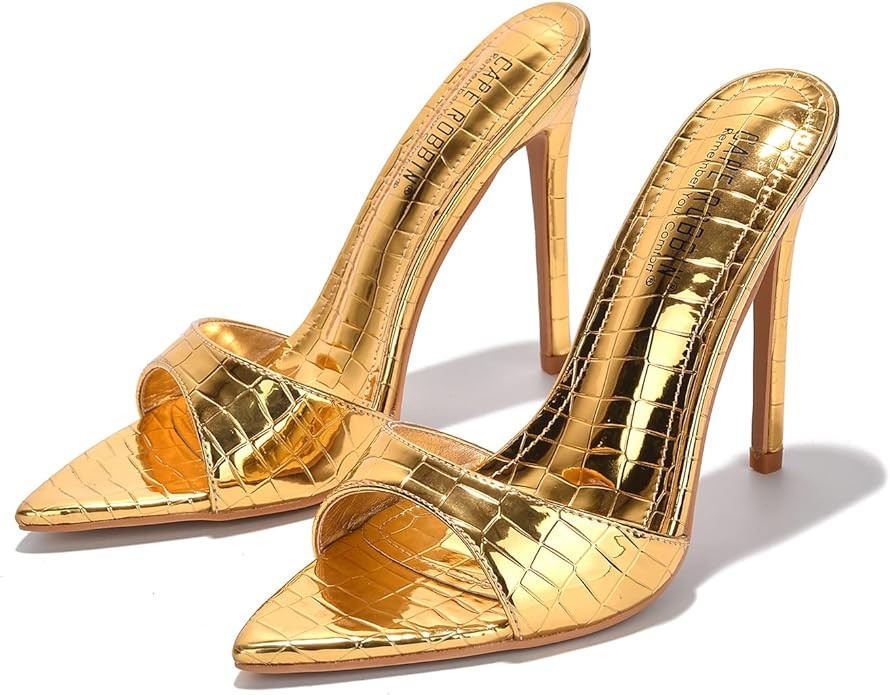 Cape Robbin Women Pointed Toe Heels Sandals Stiletto High Heels Slip on Mules | Amazon (US)