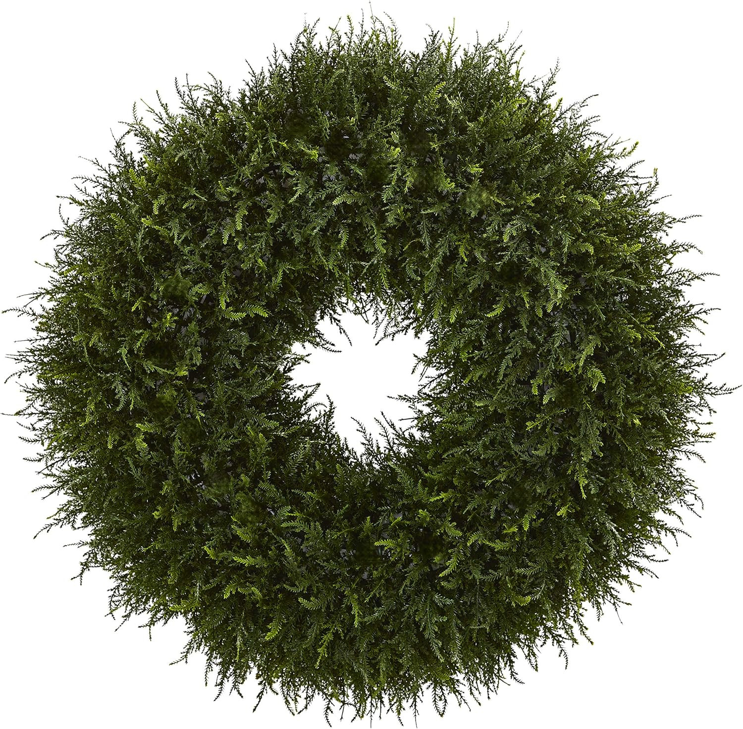 Nearly Natural 32-in. Giant Cedar Artificial Wreaths Green | Amazon (US)