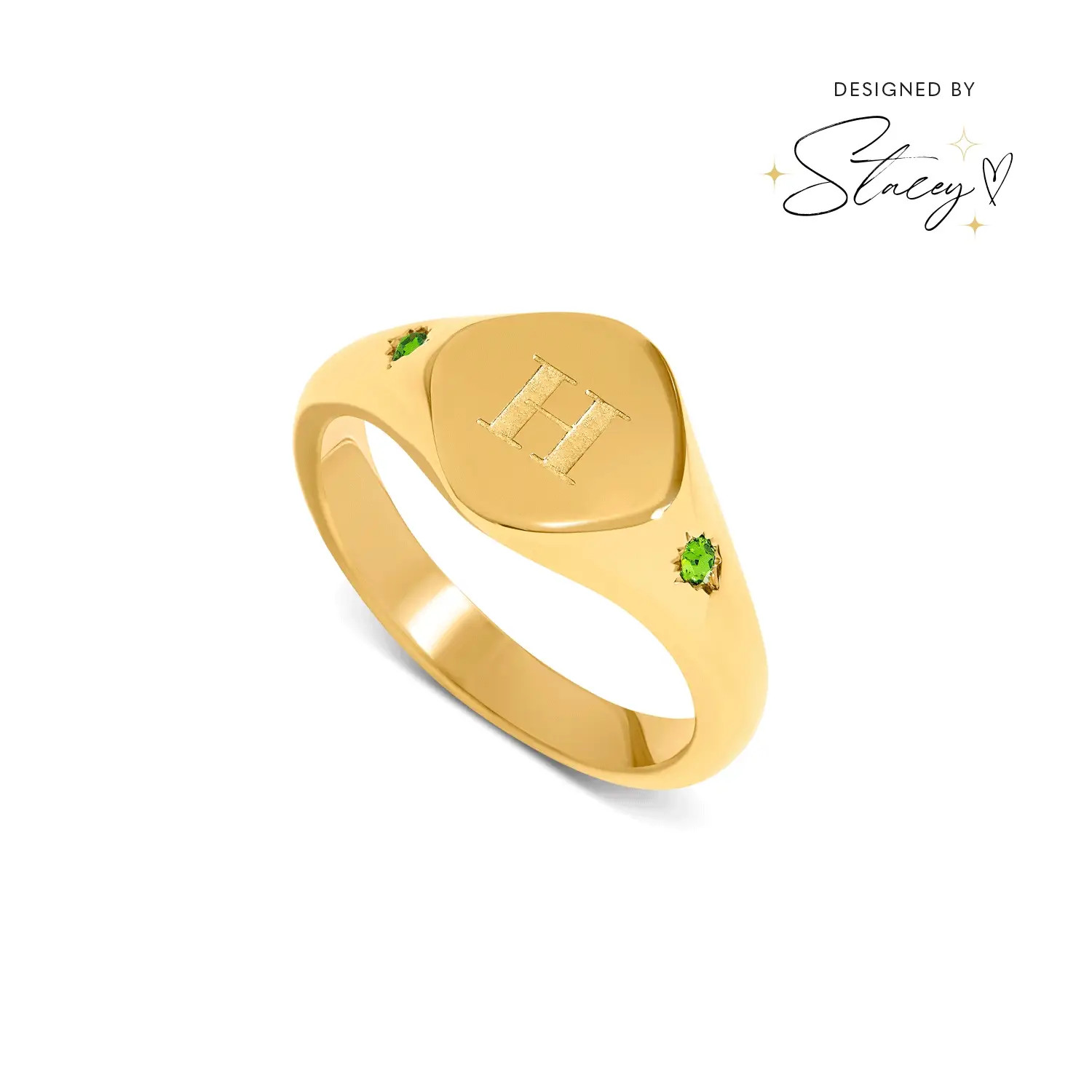 Written In The Stars Initial Signet Ring (Gold) | Abbott Lyon
