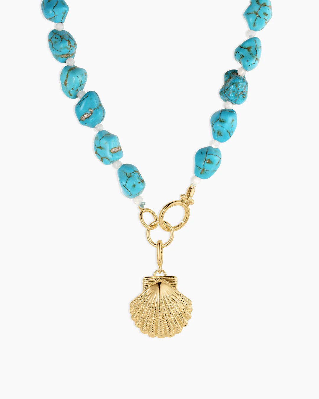 Gold Scallop Shell Charm Necklace | gorjana
