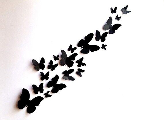 Paper butterfly cutouts, Black wall art, Paper butterfly die cuts, 3D paper butterflies, Butterfl... | Etsy (US)