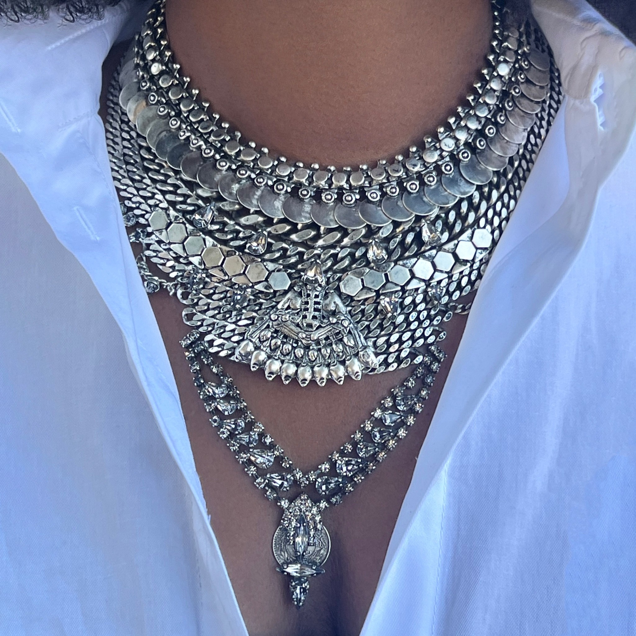 IF YOU'RE STUMPED, THROW ON BOLD JEWELRY

Thing is, sometimes you are in a great mood. But then none of your clothes fit right. Or your closet is packed, but none of it inspires you. What then? I say pick out jewelry and make that the focal point of your outfit.

This necklace is an oldie from Dylanlex. However, I have found a few options that are similar to recommend. 

#LTKstyletip