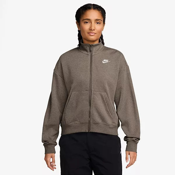 Women's Nike Loose Full-Zip Crop Hoodie in Phoenix Fleece | Kohl's