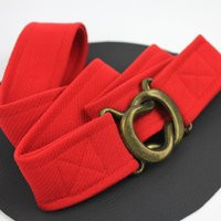 Red Polyester & Bronze Vintage Belt Size 42 | Etsy (US)