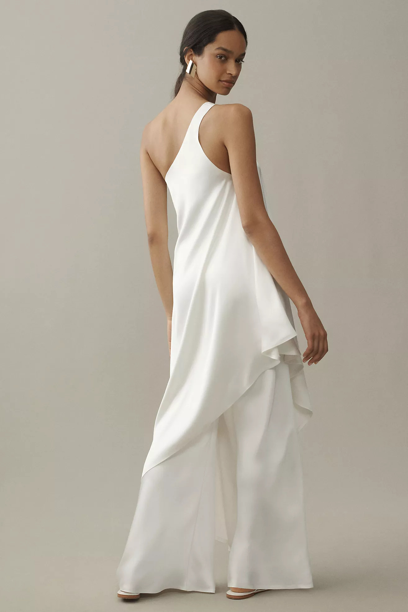 Norma Kamali One-Shoulder Diagonal Satin Tunic | Anthropologie (US)