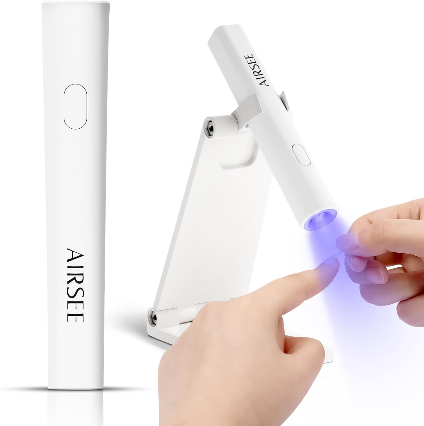 AIRSEE Mini Handheld UV Light for Gel Nails with Stand, Home & Travel,White | Amazon (US)