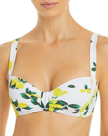 Pleated Lemon Print Bikini Top | Bloomingdale's (US)