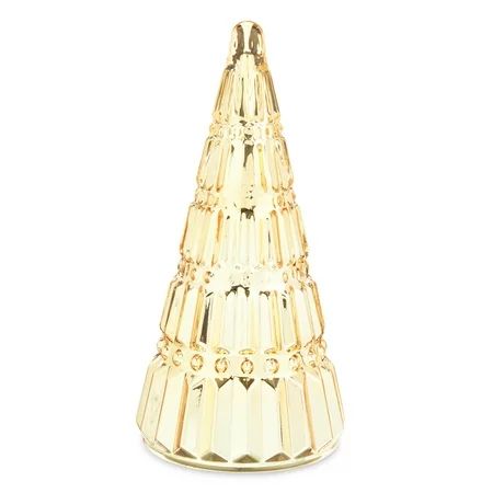 Holiday Time Christmas Shiny Gold Glass Tree Tabletop Decoration 12-Inch | Walmart (US)