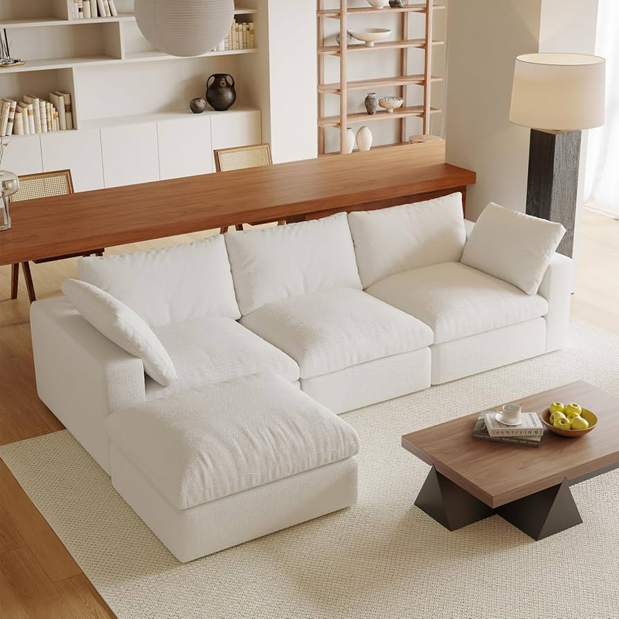 Acanva Modular L-Shaped Sectional Cloud Couch, Free Combination Minimalist Sofa with Shredded Lat... | Amazon (US)