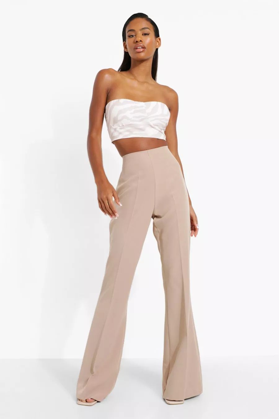Fit & Flare Dress Pants | Boohoo.com (US & CA)