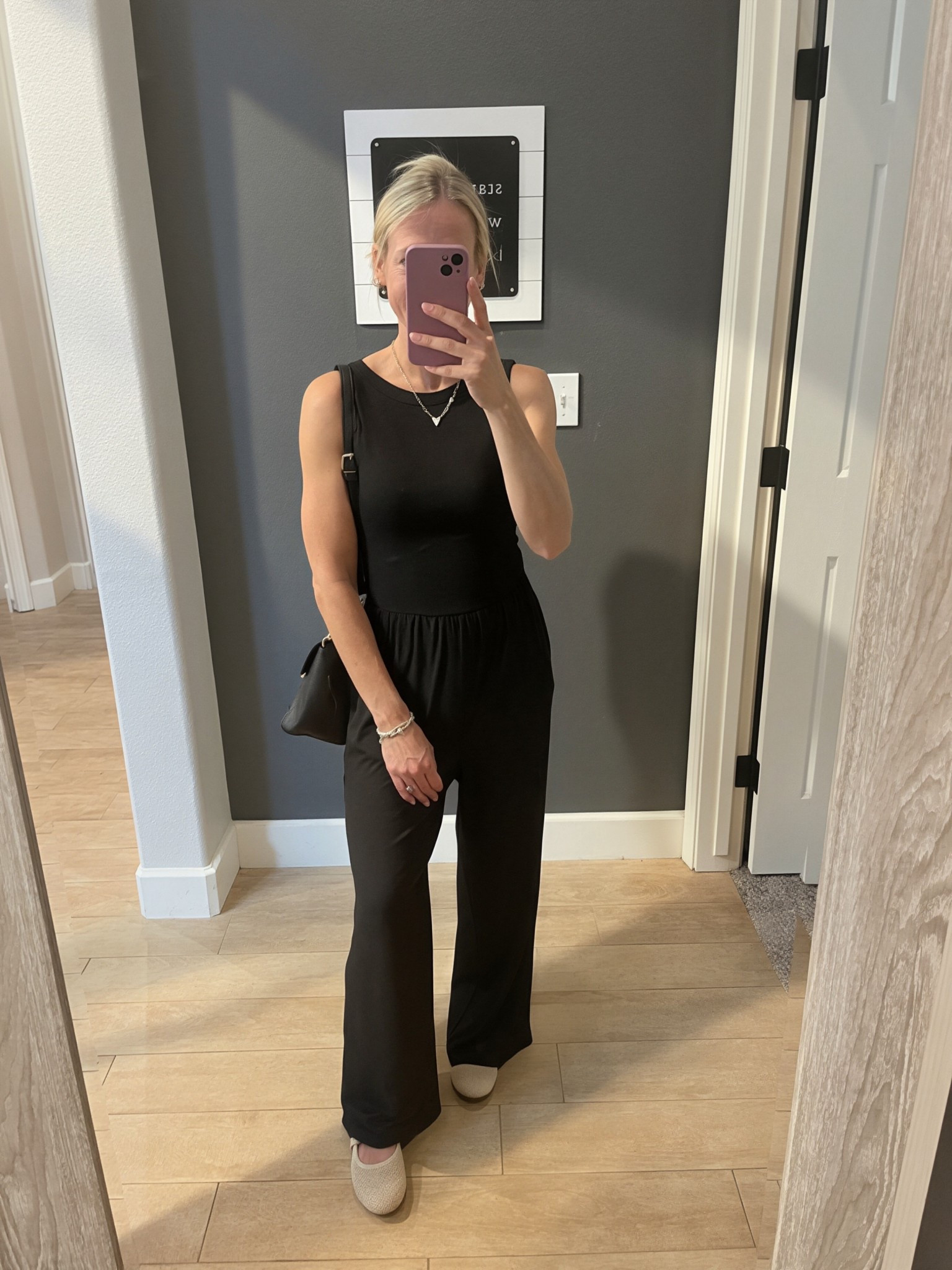 The jumpsuit that does it all! Perfect for work, date night, casually, church, you name it. The material is incredibly stretchy/comfy and feels like pjs. 
Teacher outfit, workwear, easy basics 

#LTKWorkwear