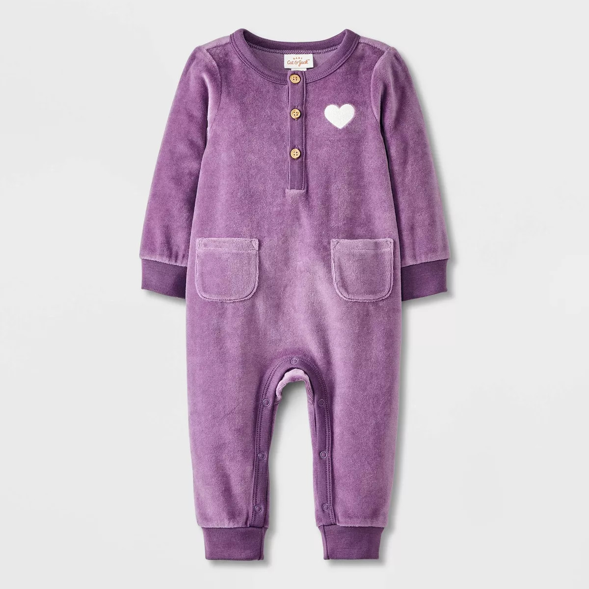 Baby Velour Romper - Cat & Jack™ Purple 3-6M | Target