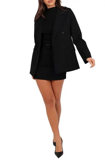 Petal & Pup Juliette Check Double Breasted Blazer in Black at Nordstrom Rack, Size X-Large | Nordstrom Rack