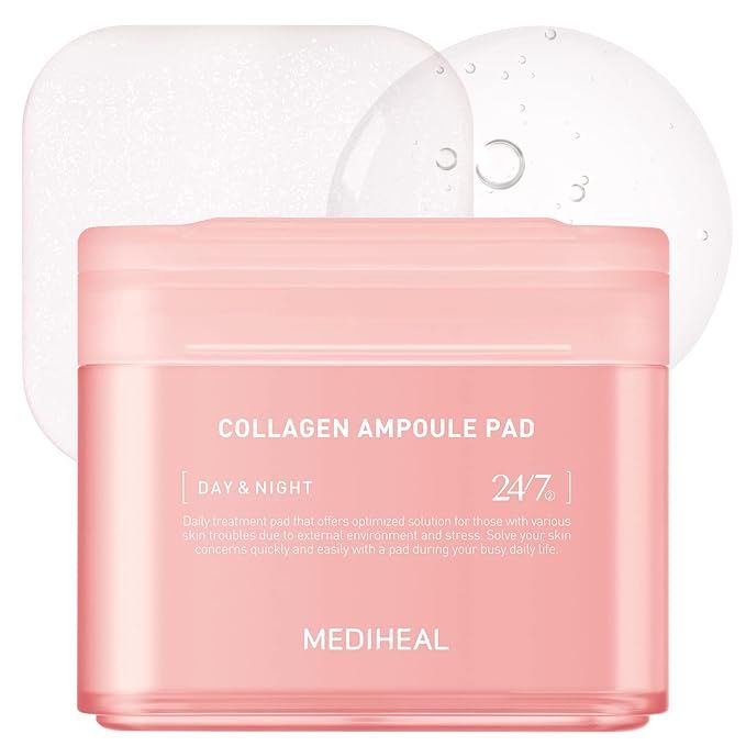 MEDIHEAL Collagen Ampoule Pad – Square Cotton Facial Toner Pads Collagen & Ceramide - Skin Firm... | Amazon (US)