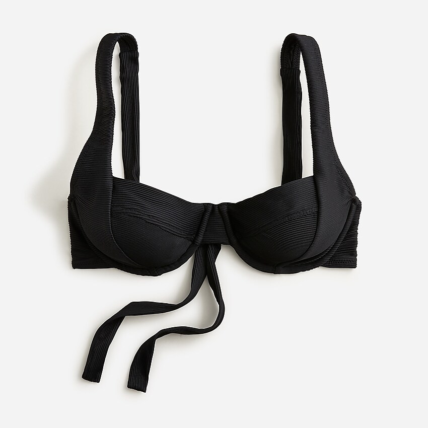 Ribbed cross-back underwire bikini top | J. Crew US