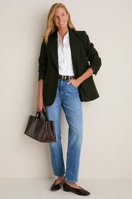 Hunter Green Tweed Herringbone Leo Blazer | Tuckernuck (US)