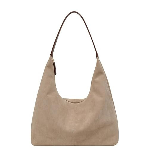 Suede Bags for Women 2024 Brown Suede Bag Suede Purse Suede Tote Bag Hobo Bags for Women (Beige) | Amazon (US)