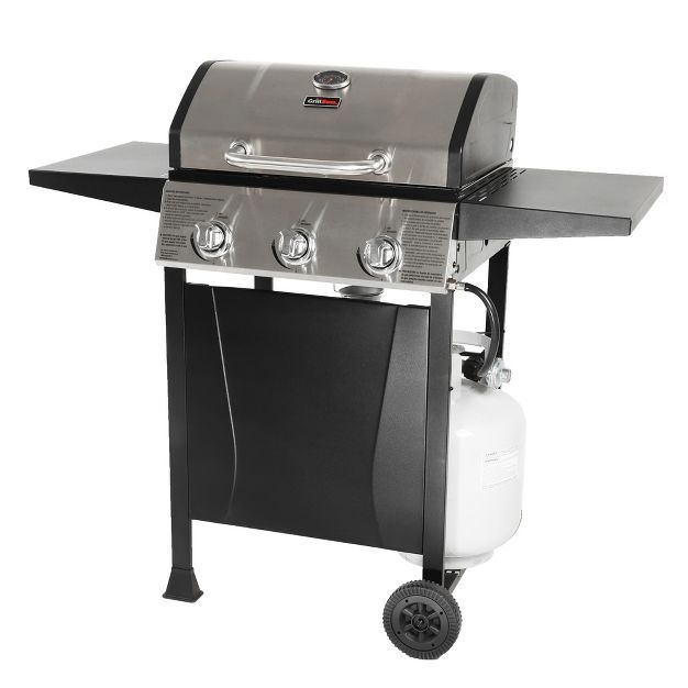 Grill Boss GBC1932M Outdoor BBQ 3 Burner Propane Gas Grill w/ Top Cover Lid, Wheels, & Shelves fo... | Target