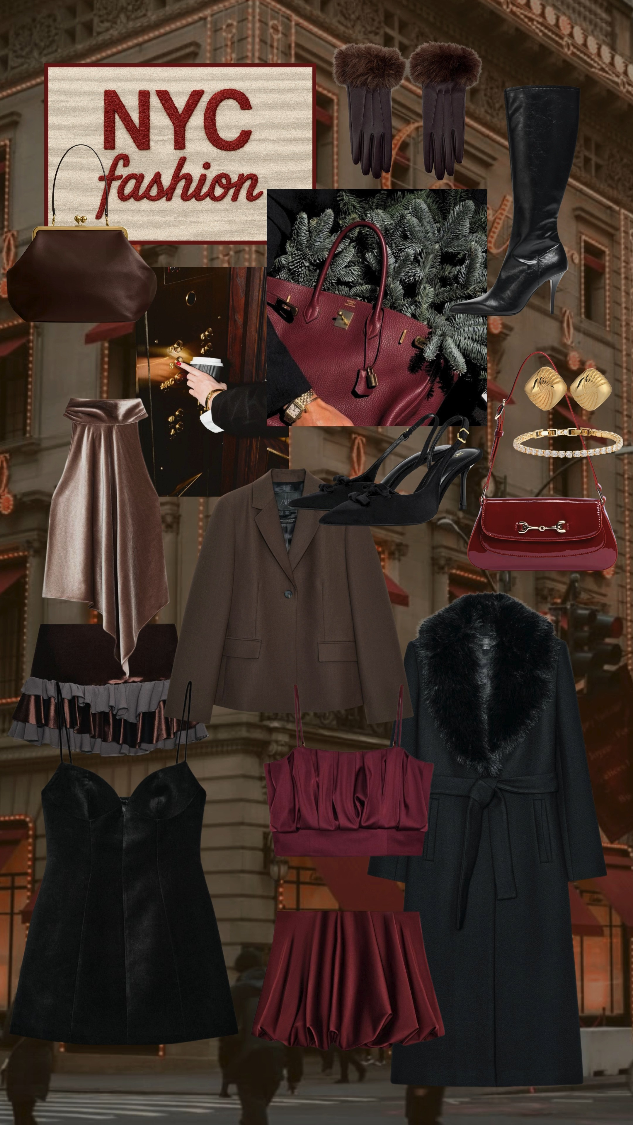 NYC Fashion 🚕 winter outfit, holiday outfit, holiday dress, velvet dress, holiday bag, winter jacket, holiday top, NYC outfit 

 #LTKHoliday #LTKSeasonal #LTKStyleTip