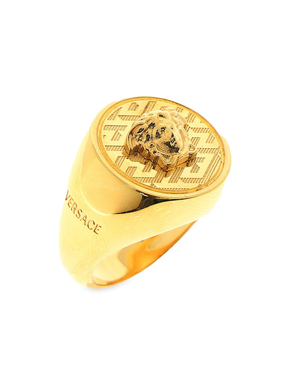Men's Medusa Goldtone Metal Ring - Versace Gold - Size 10.5 | Saks Fifth Avenue