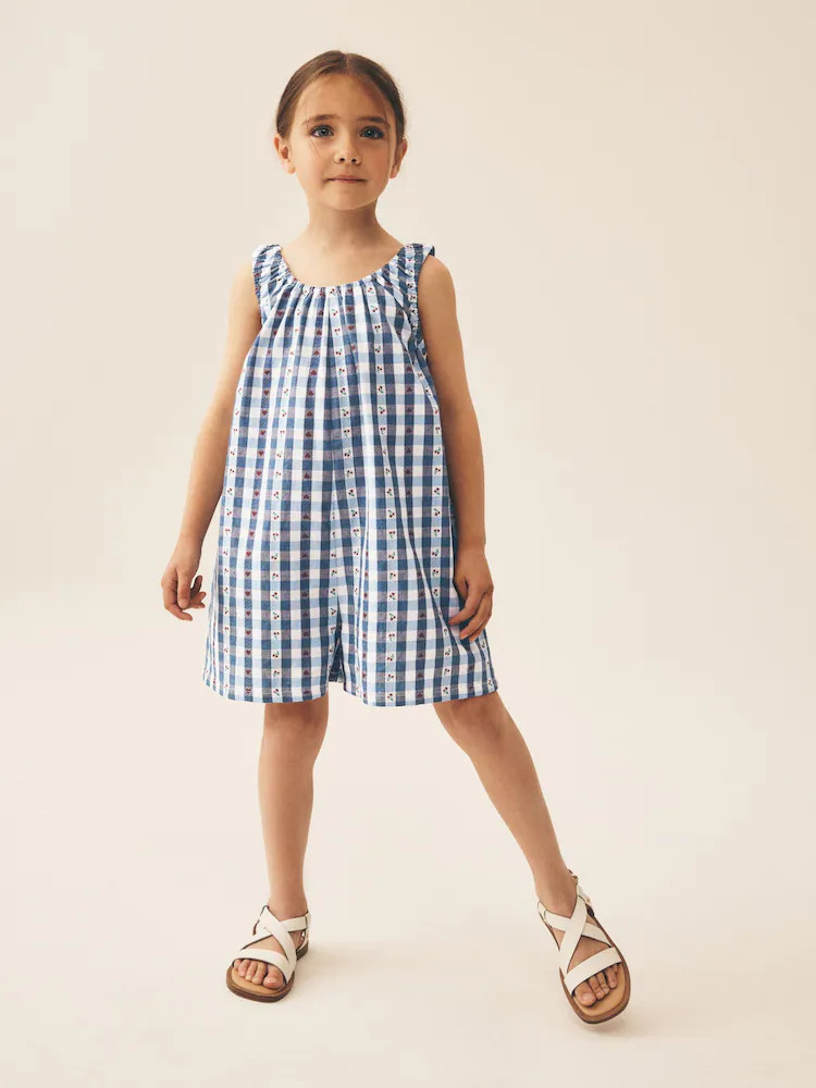 Blue Gingham/ Cherry Playsuit (3-16yrs) | Next US