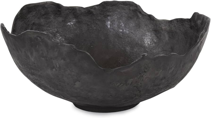 Howard Elliott Aged Bronze Broken Edge Decorative Bowl for Table Centerpiece, Matte Gray Aluminum... | Amazon (US)
