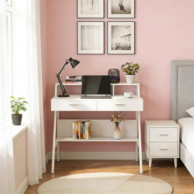 Office Desk With Storage Shelf - Versatile Writing Desk For Home Office | Gift Idea | Wayfair North America