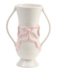 12in Bow Front Long Handle Ceramic Vase | Marshalls