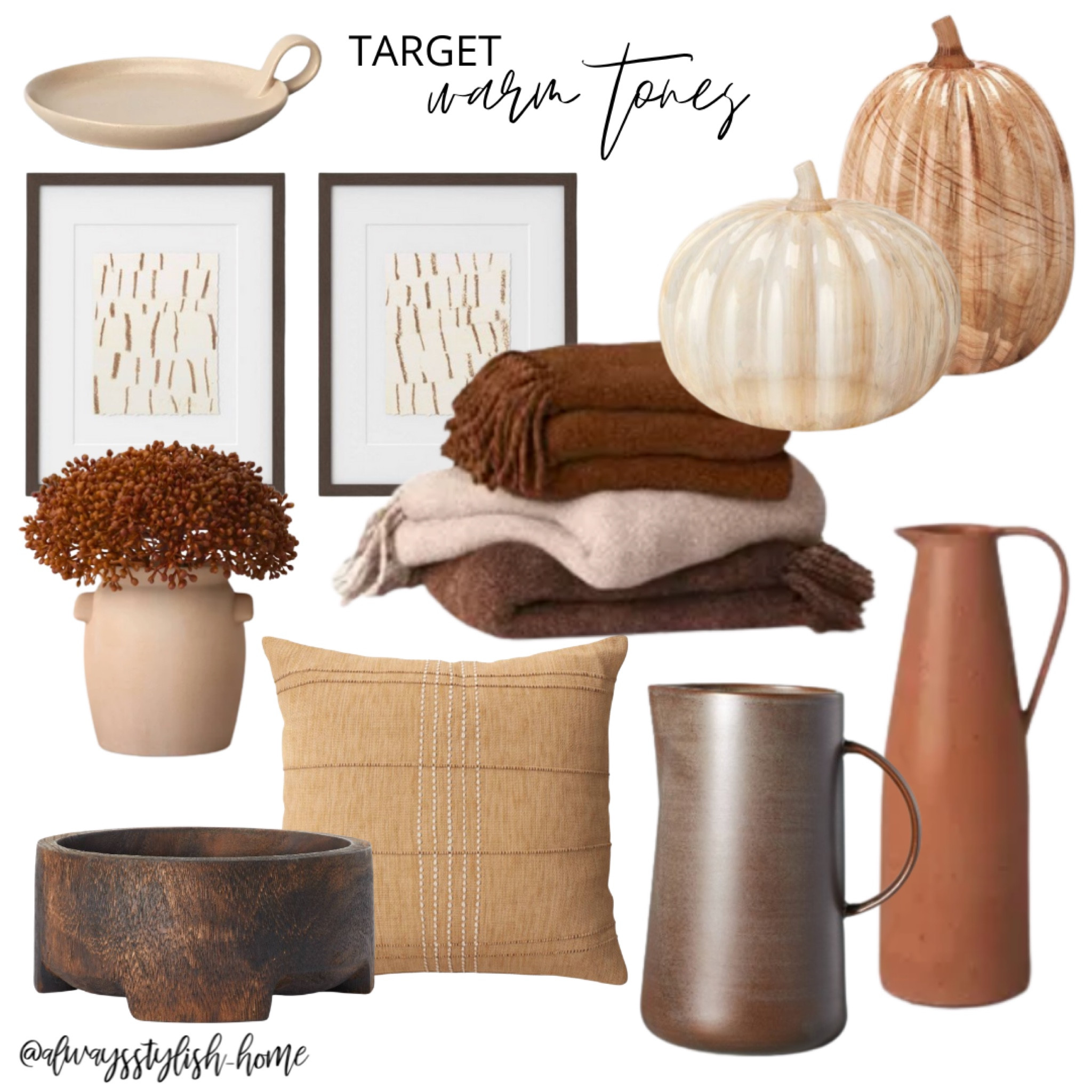 Fall decor from Target

Fall home decor, fall inspo, autumn decor, glass pumpkin, brown wood bowl, wall art, candle holder, brown pitcher vase, amber pitcher vase, stripe pillow, fall blanket, brown blanket, rust blanket, threshold studio McGee 

#LTKSeasonal #LTKhome