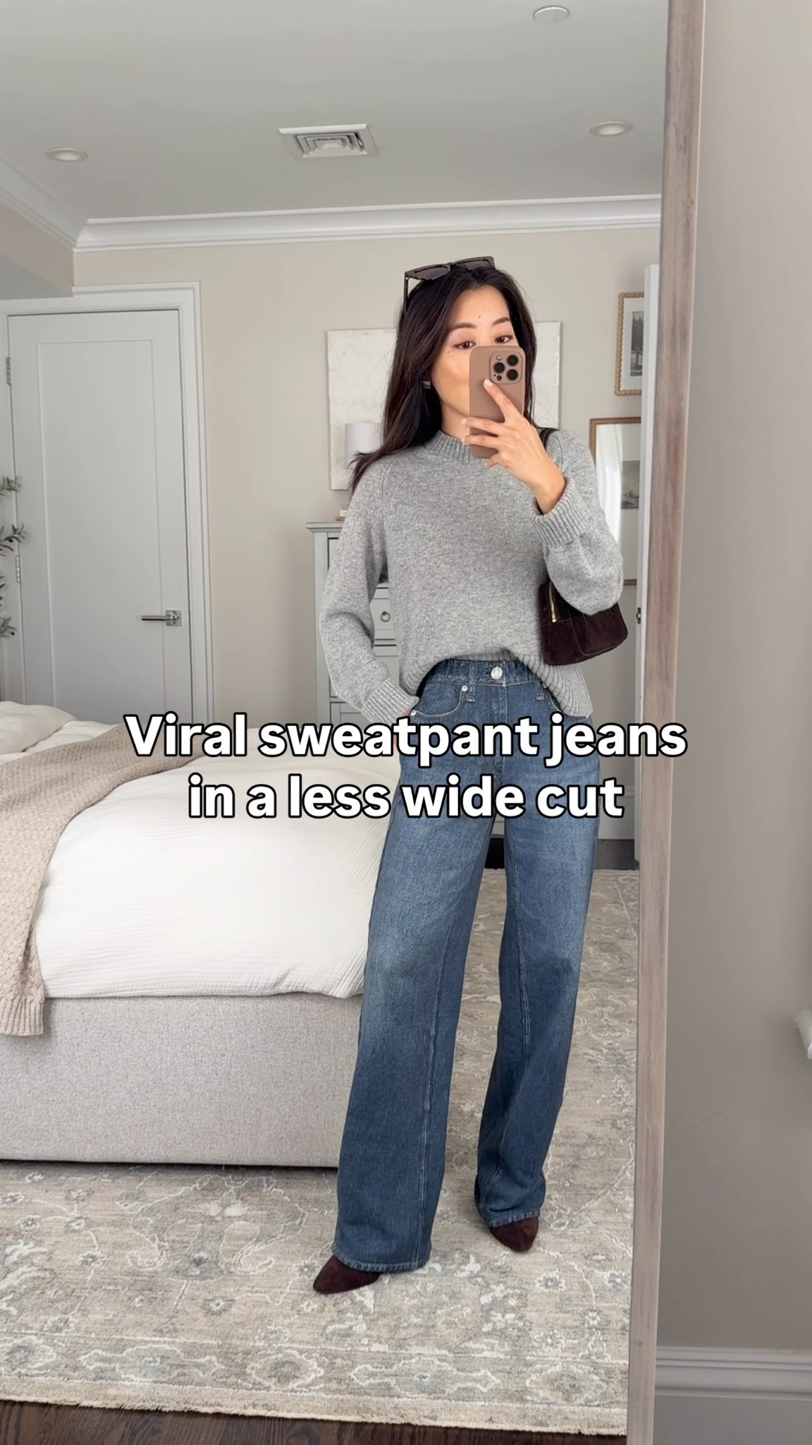 Sweatpant jeans in a less wide cut

• Miramar jeans in XXS with a fully stretch pull on waist. “Petra” wash. Elastic pull on style feels TTS.

Length is longer than the Miramar Sofie Ankle jeans featured in my reel and less wide leg, plus they’re fully pull on with no zipper. 

This is what they look like before hemming but after I machine dried.

Inseam was 31.5” and shrunk down to 29.5” after machine drying.

• Everlane cashmere sweater XXS, lightweight and nice shorter length for petites. Also linked the merino wool cropped version which is great as well 

• for Miramar styles with a real button and zipper, I size down to 23.

• If you get any Miramar jeans hemmed then definitely machine wash and dry beforehand! So they don’t shrink more after washing.

Outfit with jeans, petite friendly, casual mom outfit

#LTKPetite #LTKGiftGuide #LTKootd